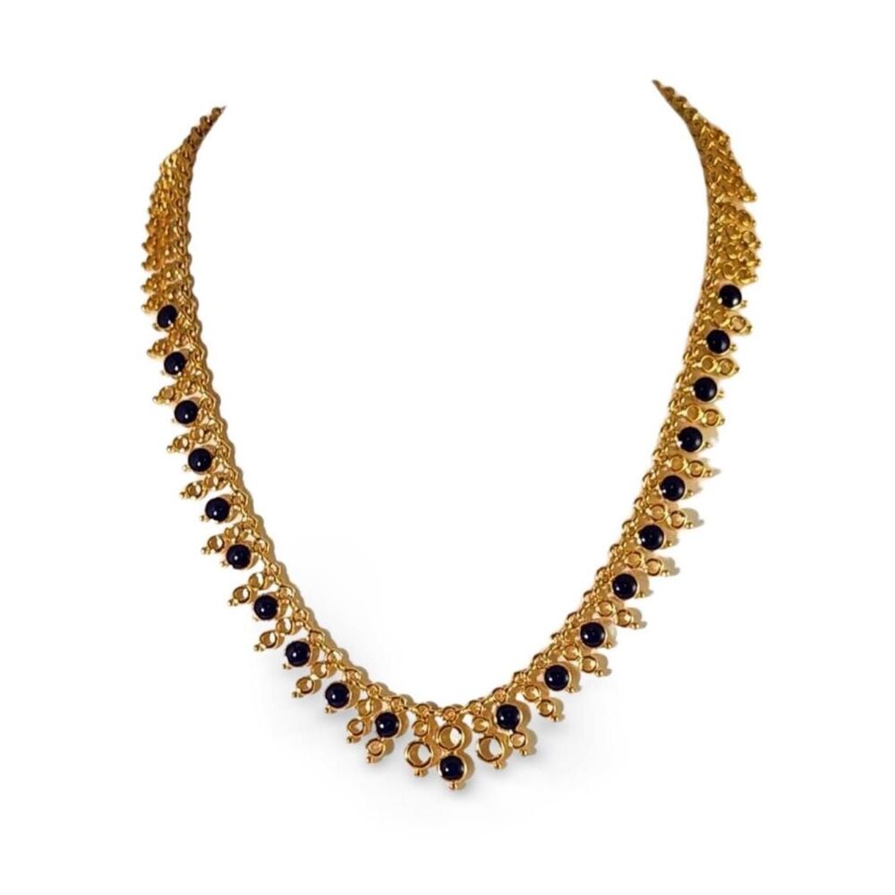 Reversible Blue Lapis or Cubic Zirconia 17.5" Necklace Joan Rivers AB CZ Jewelry